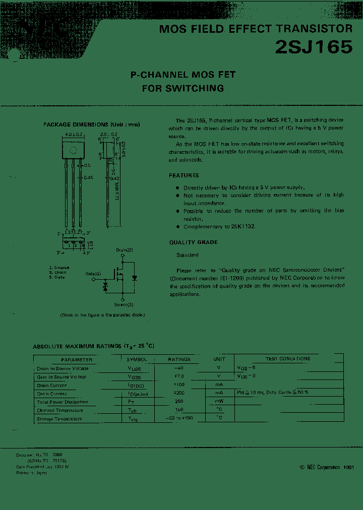 2SJ165_12689.PDF Datasheet