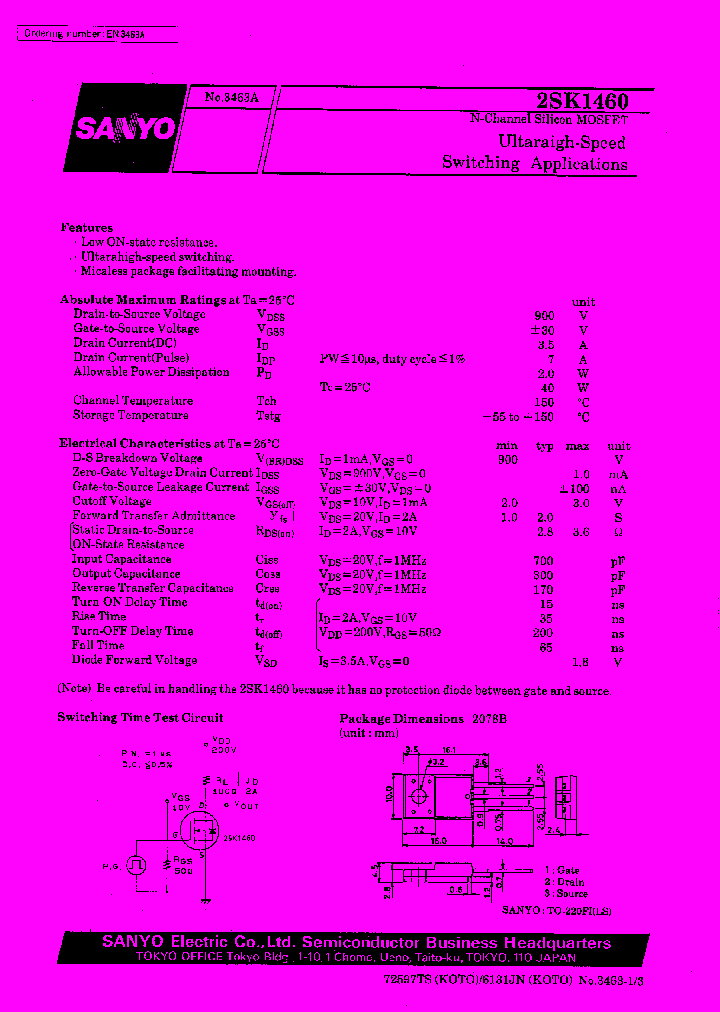 2SK1460_190796.PDF Datasheet