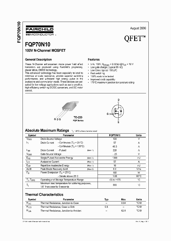 FQP70N10_175086.PDF Datasheet