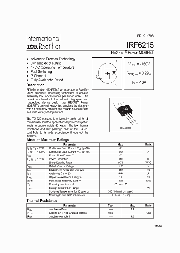 IRF6215_150332.PDF Datasheet