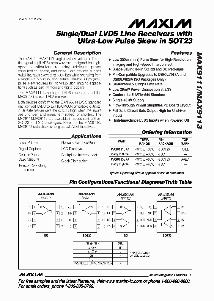 MAX9111_30378.PDF Datasheet