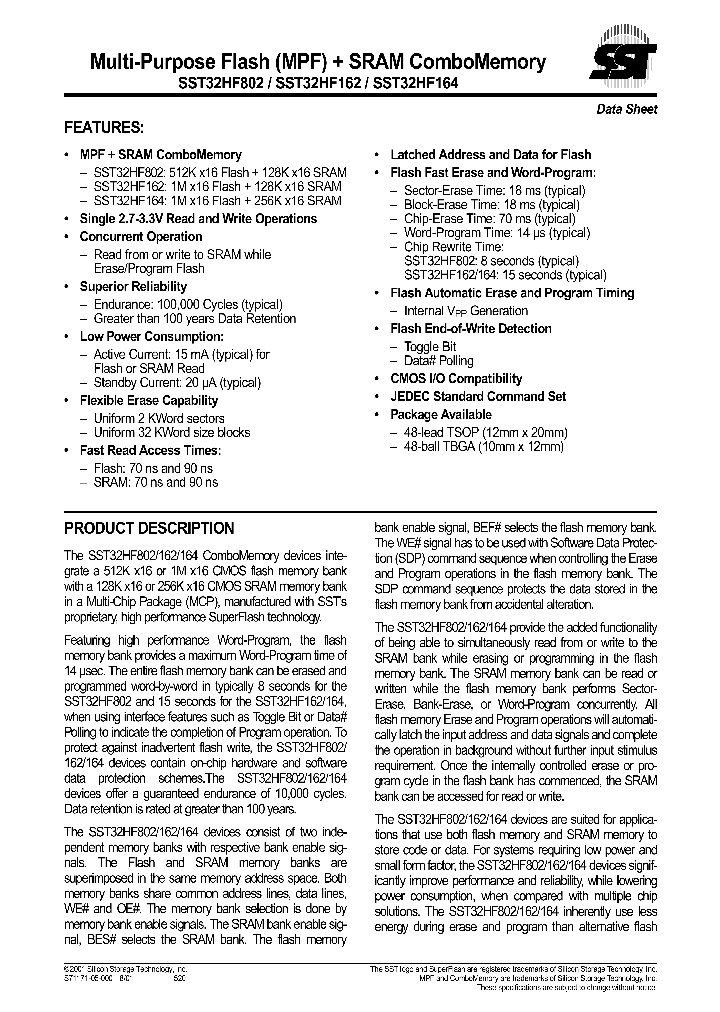 SST32HF162_195338.PDF Datasheet