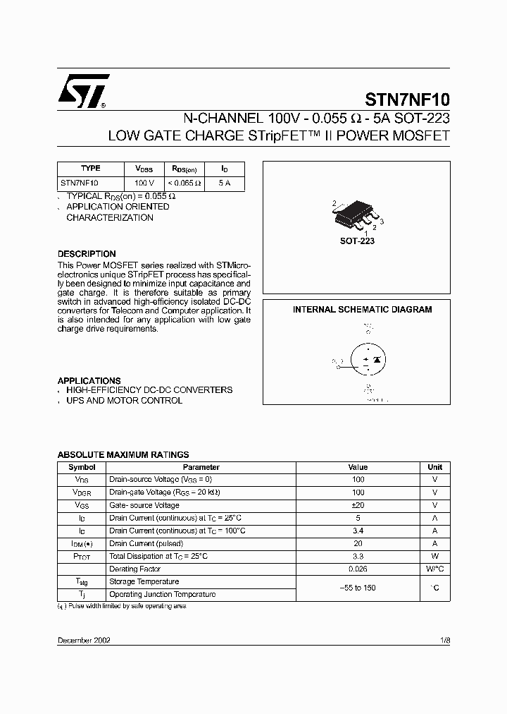 STN7NF10_153419.PDF Datasheet