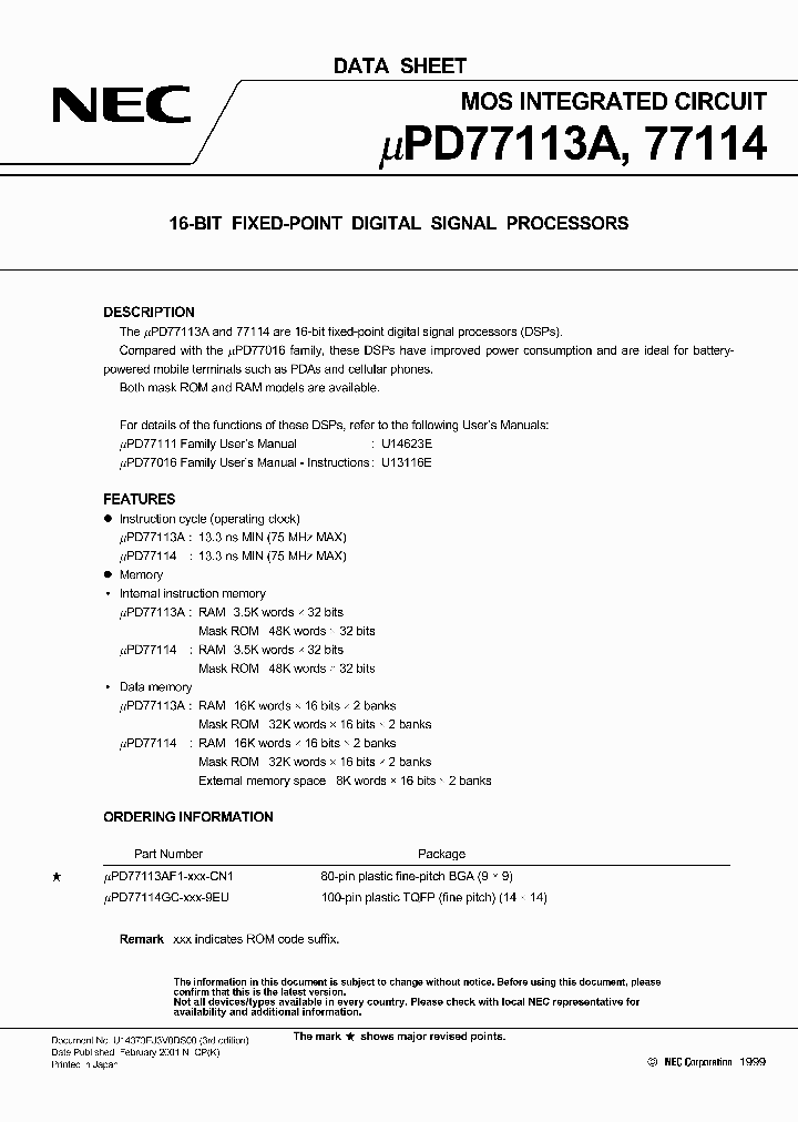 UPD77113A_111978.PDF Datasheet