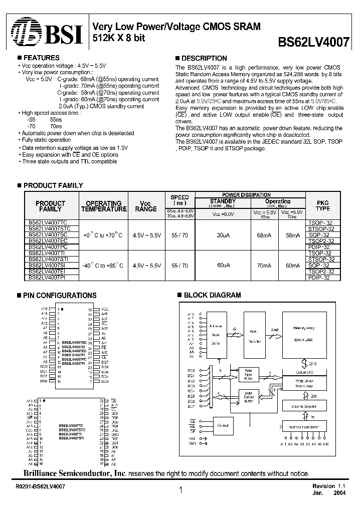 BS62LV4007_280935.PDF Datasheet