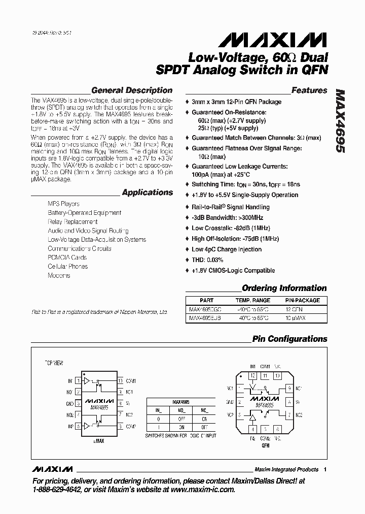 MAX4695_275225.PDF Datasheet