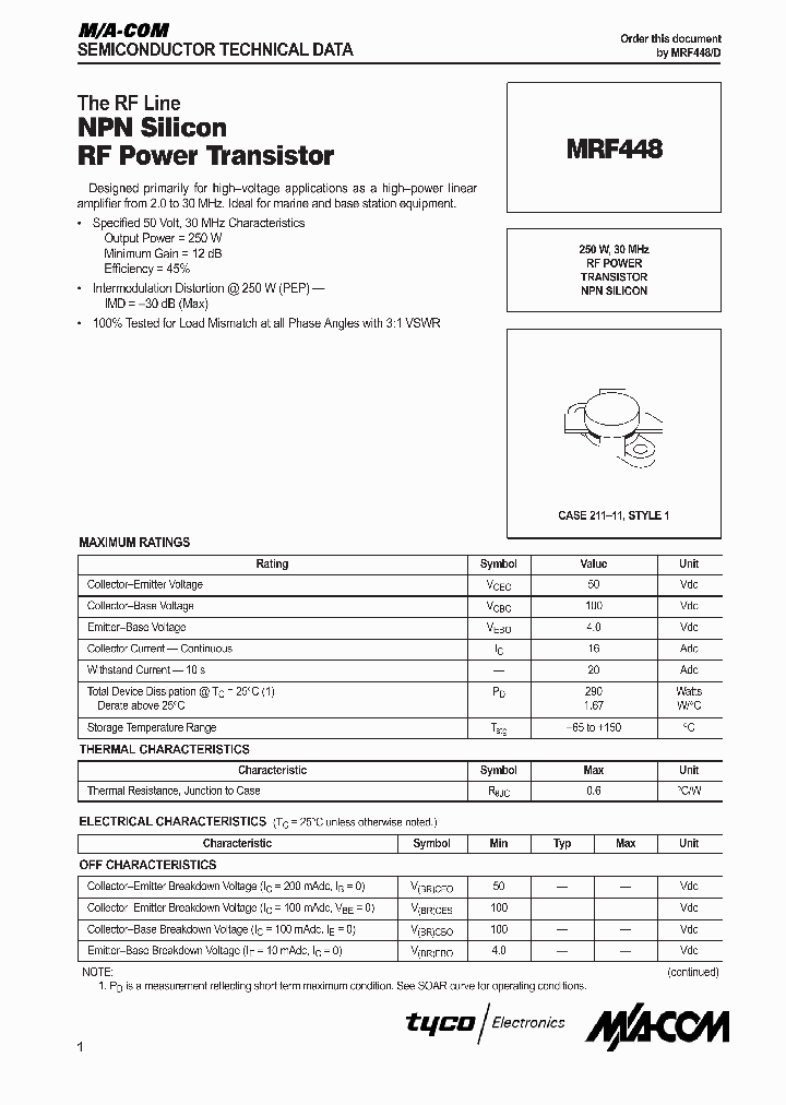 MRF448_264308.PDF Datasheet