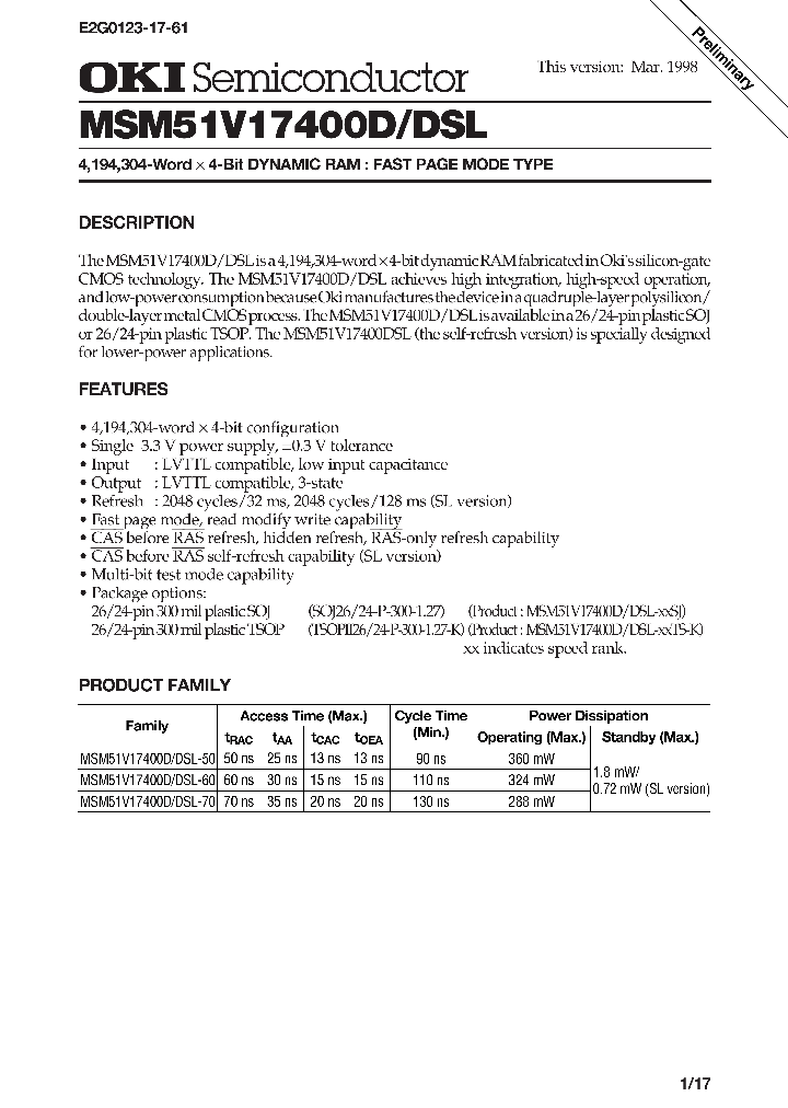 MSM51V17400DSL_281635.PDF Datasheet