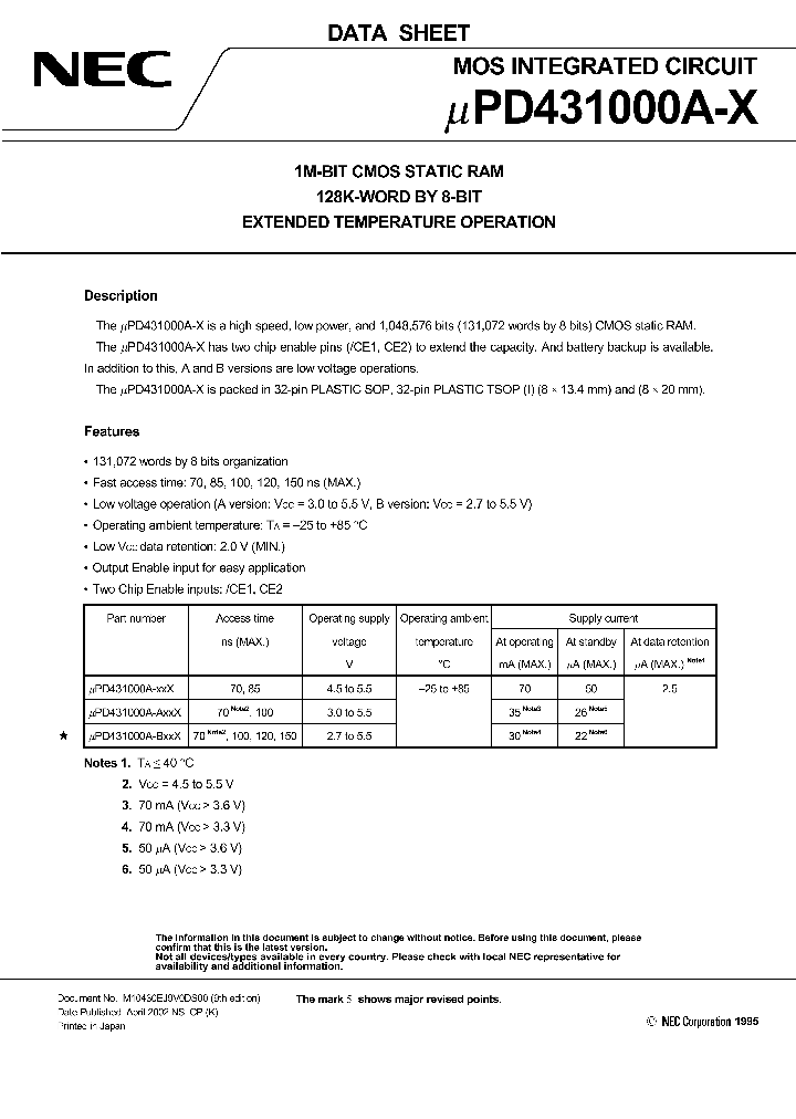 UPD431000A_5399.PDF Datasheet