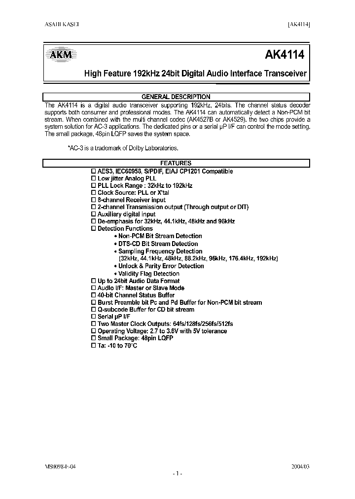 AK4114_249534.PDF Datasheet