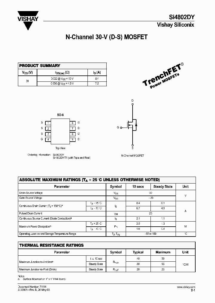 SI4802DY_246514.PDF Datasheet