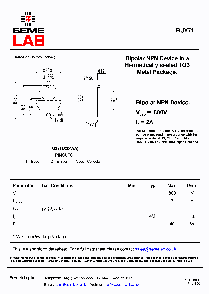 SFBUY71_245605.PDF Datasheet