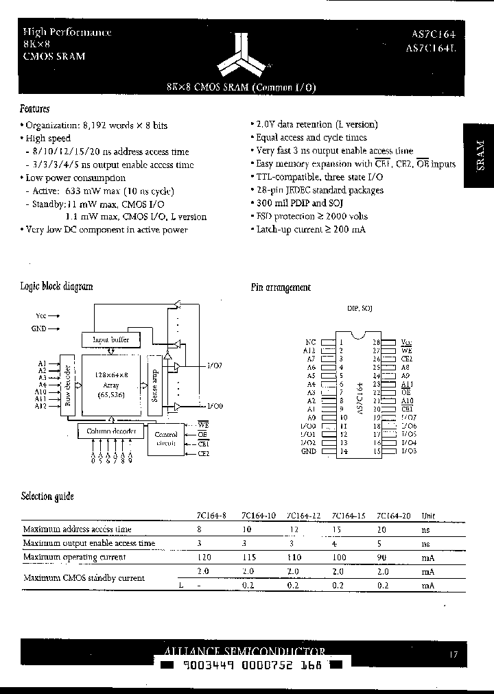 AS7C164_307226.PDF Datasheet