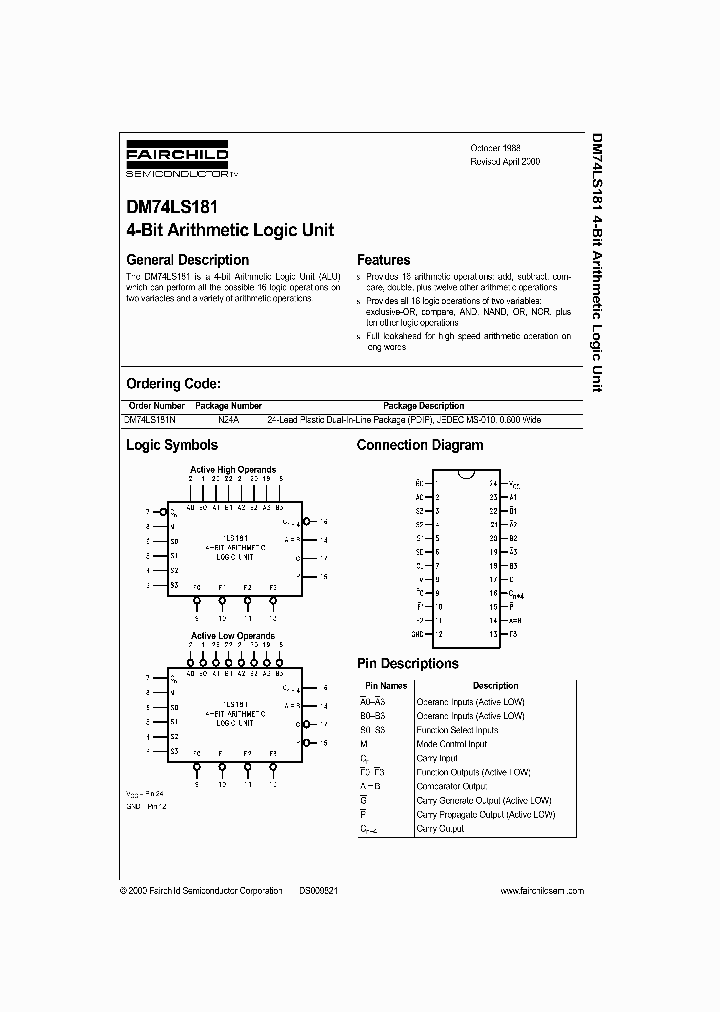 74LS181_309381.PDF Datasheet