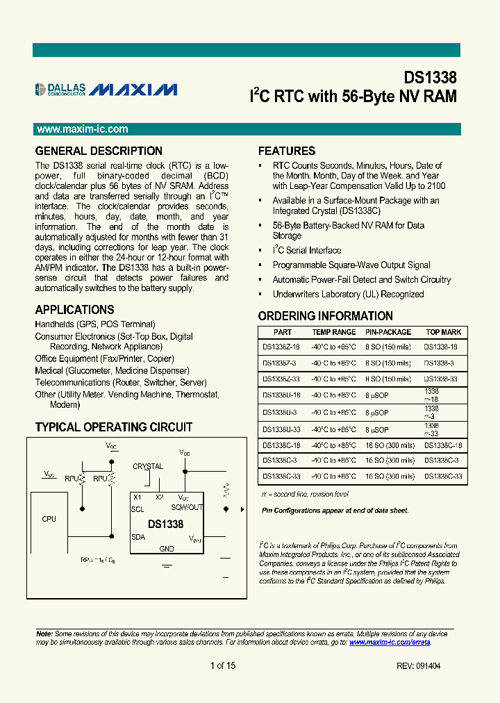 DS1338C_311090.PDF Datasheet