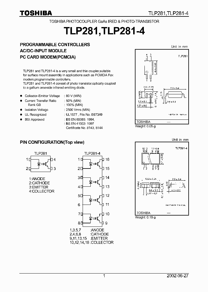 TLP281-4_318685.PDF Datasheet