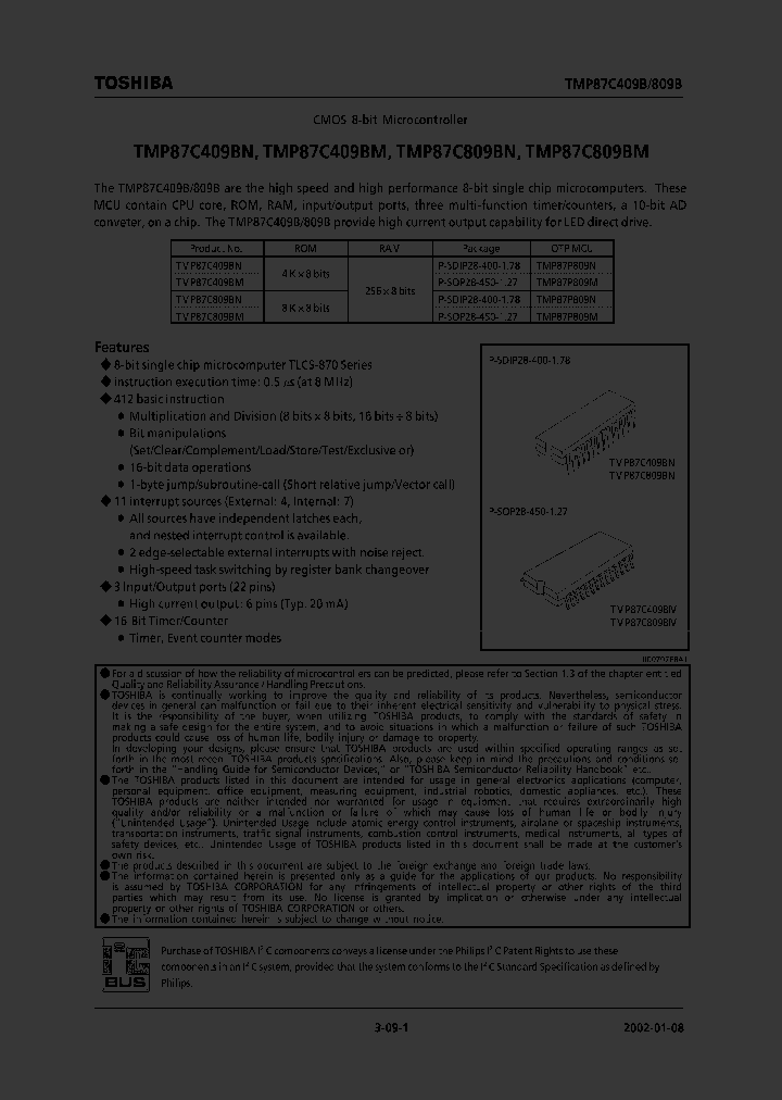 TMP87C809BM_182890.PDF Datasheet