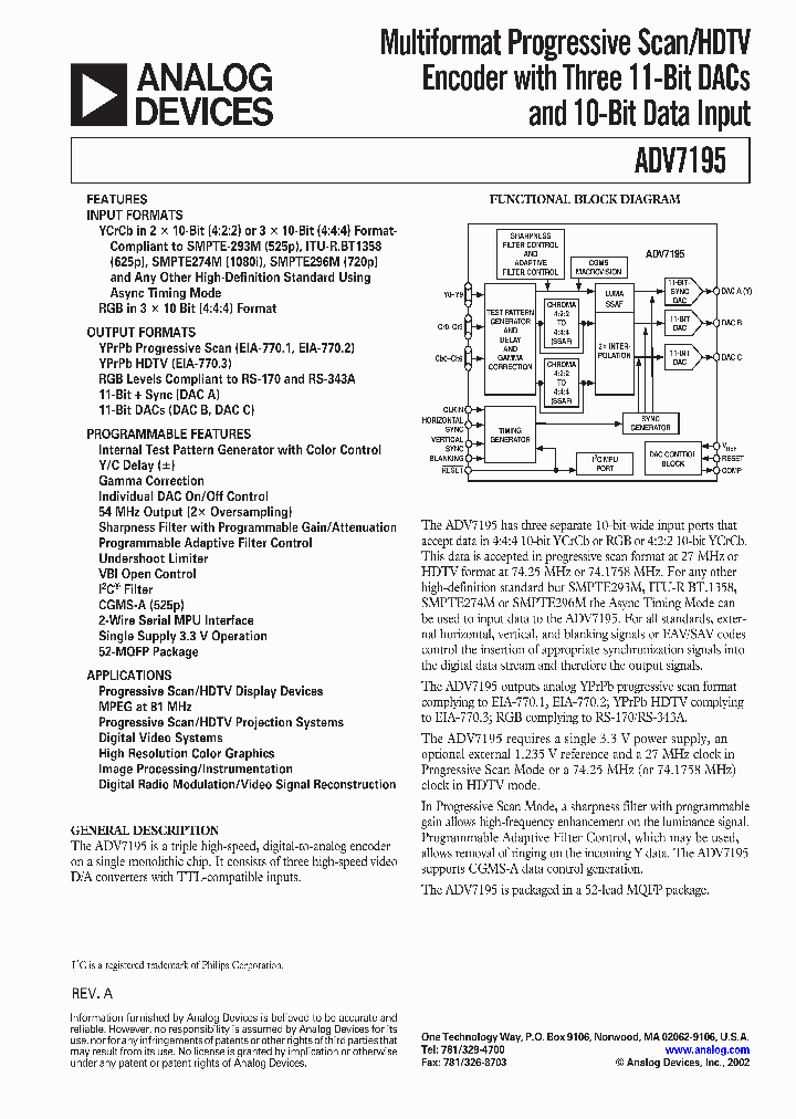 ADV7195KS_414683.PDF Datasheet