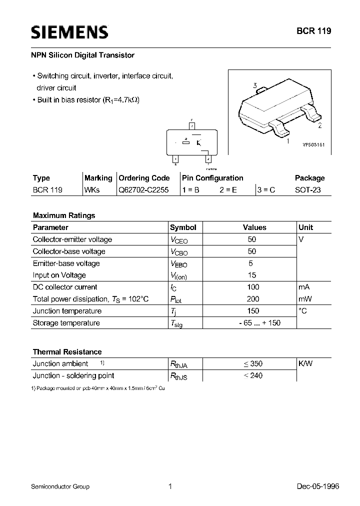 BCR119_432888.PDF Datasheet