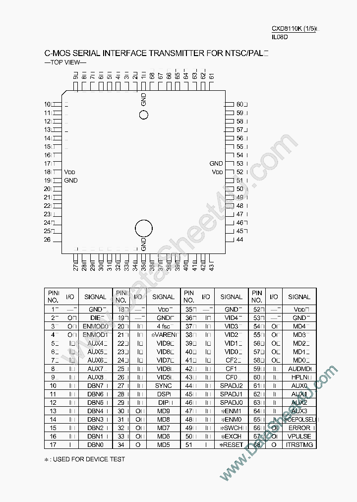 CXD8110K_412594.PDF Datasheet