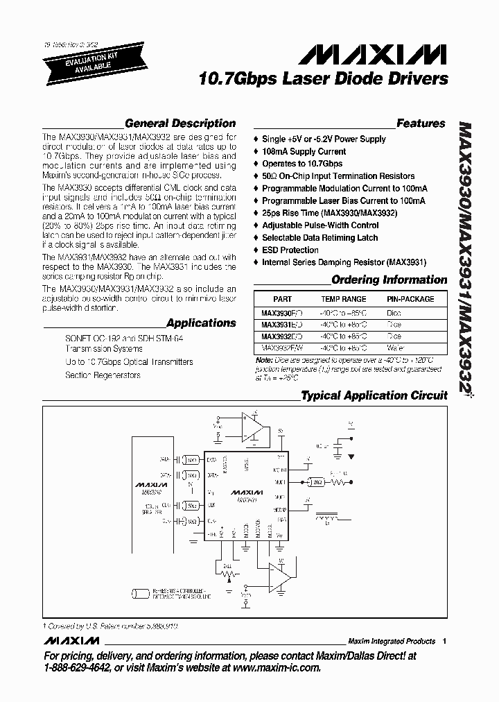 MAX3930_411268.PDF Datasheet