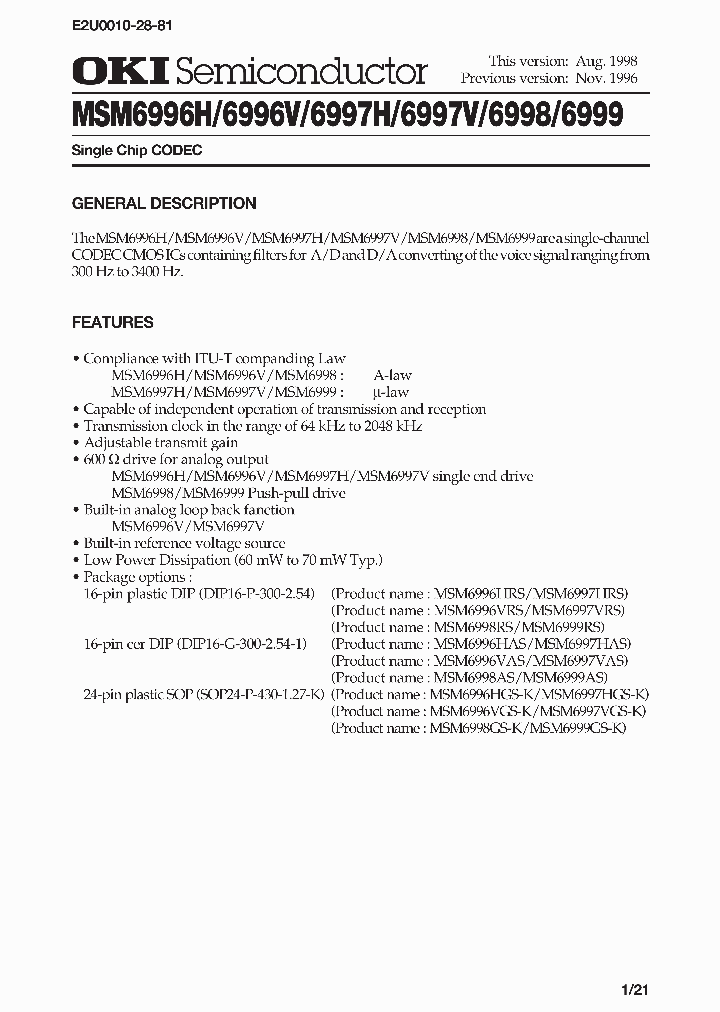 MSM6997V_206664.PDF Datasheet