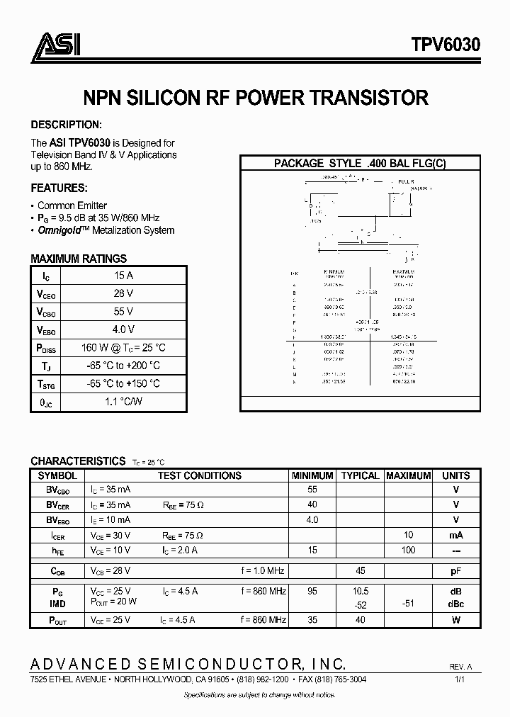 TPV6030_317886.PDF Datasheet