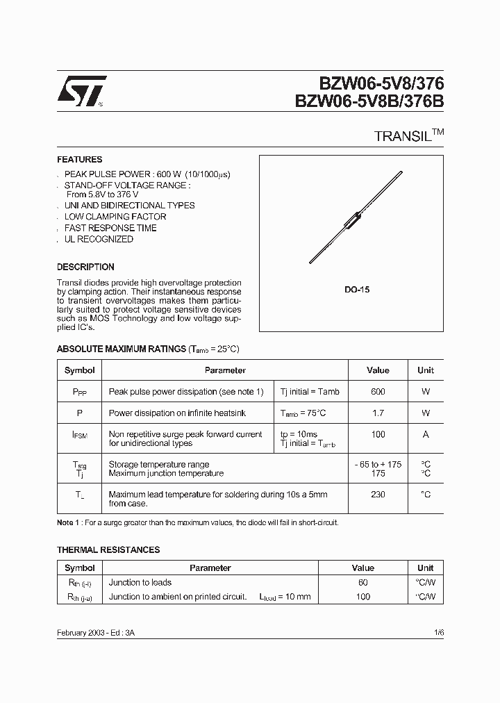 BZW06-346B_441088.PDF Datasheet