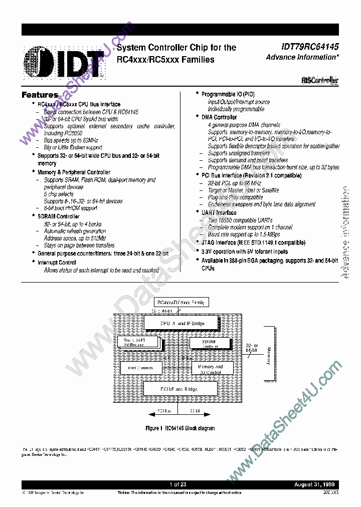 IDT79RC64V145_462988.PDF Datasheet