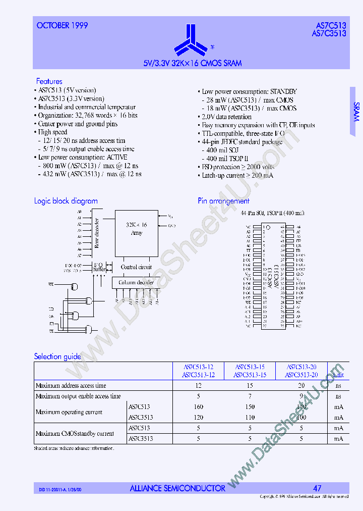 AS7C513_501477.PDF Datasheet