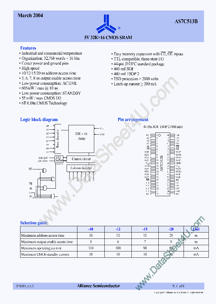 AS7C513B_501478.PDF Datasheet