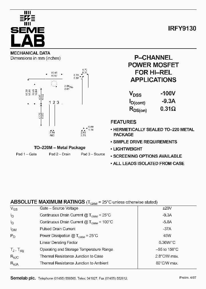 IRFY9130_488217.PDF Datasheet