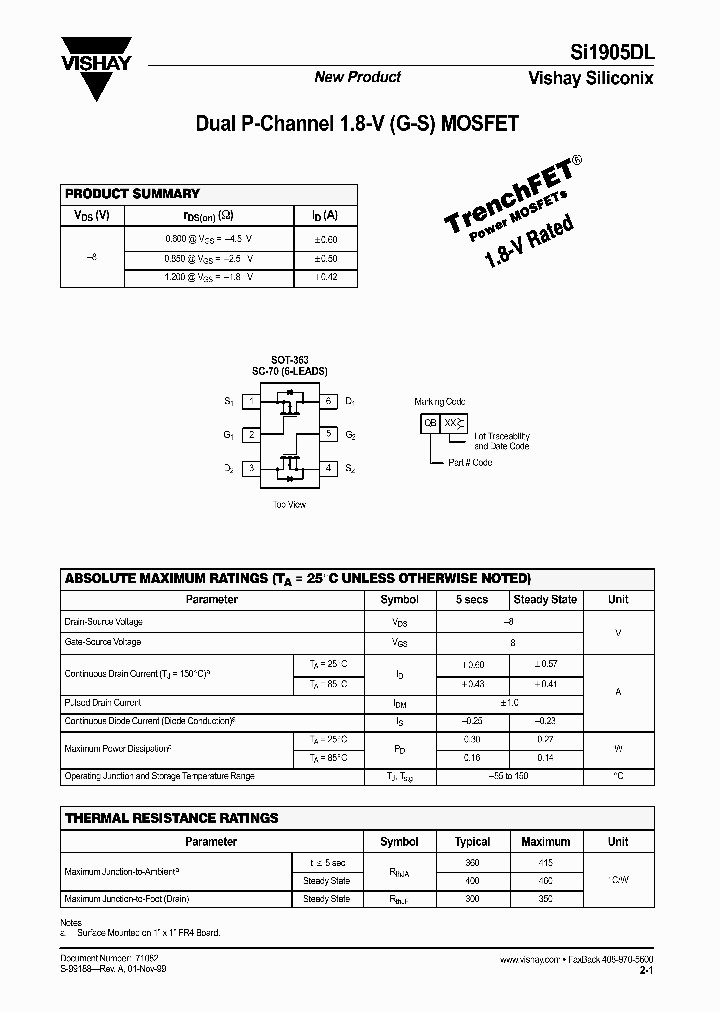 SI1905DL_542189.PDF Datasheet