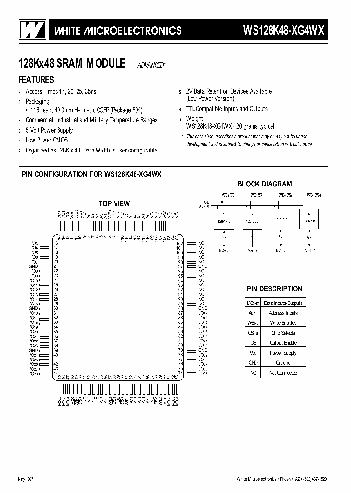 WS128K48-XG4WIA_493661.PDF Datasheet