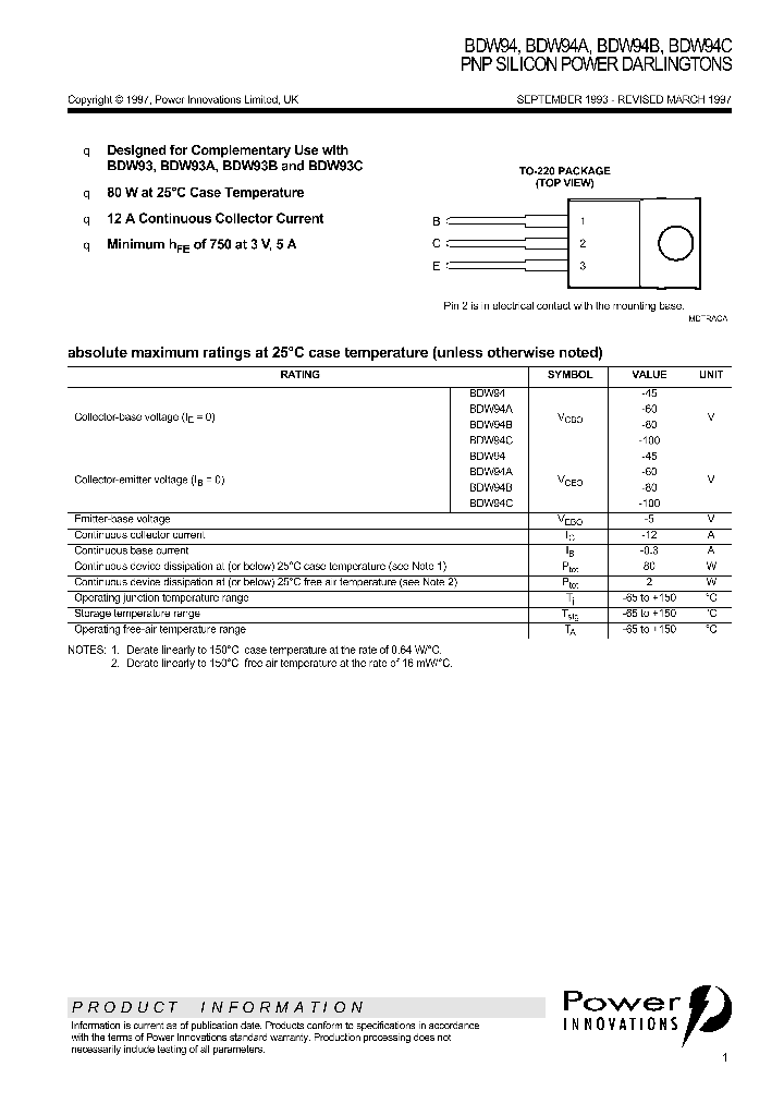 BDW94B_698385.PDF Datasheet