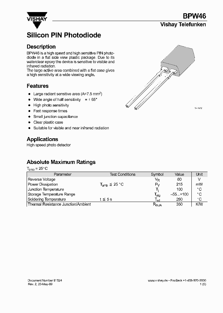 BPW46_741045.PDF Datasheet