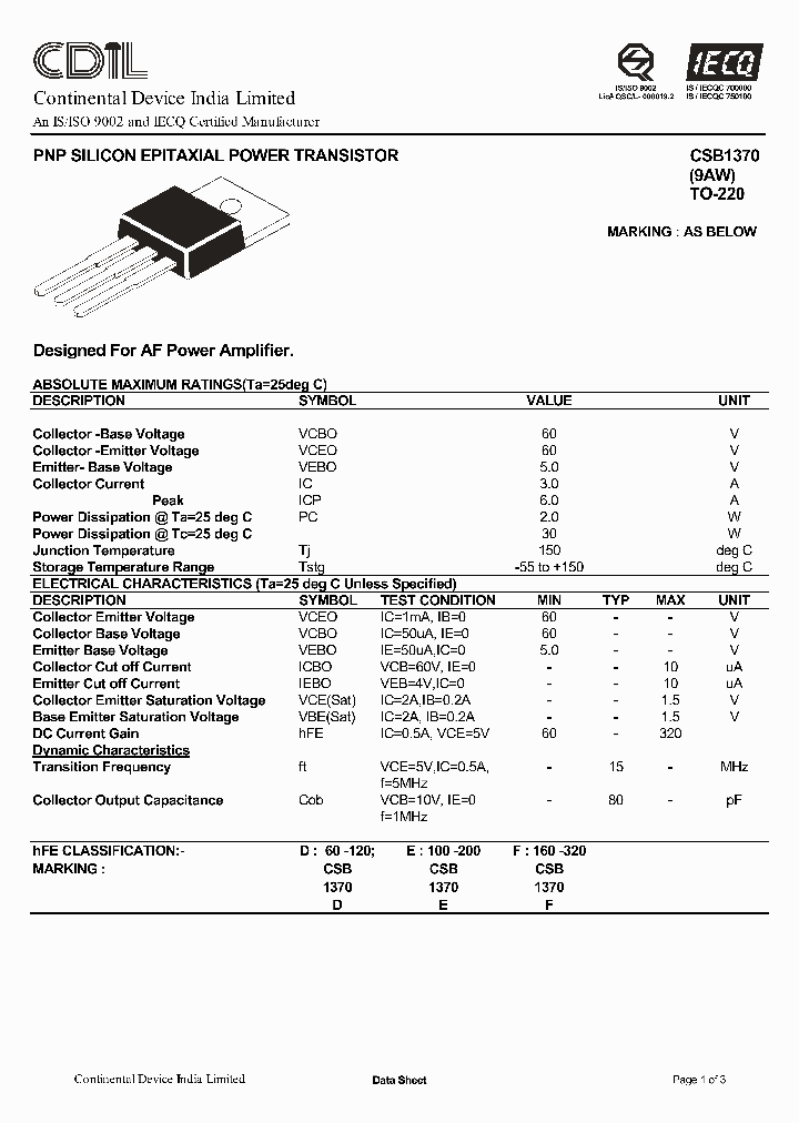 CSB1370_634740.PDF Datasheet