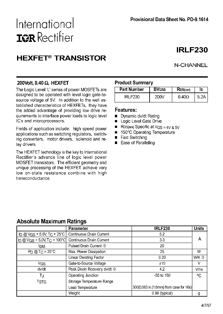 IRLF230_573703.PDF Datasheet