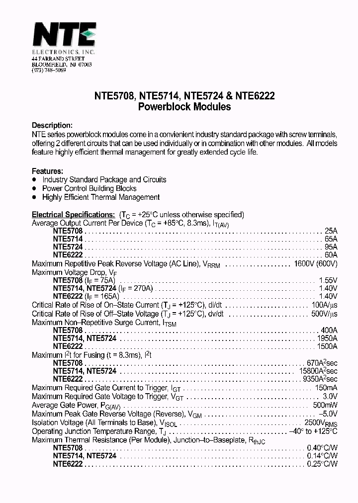 NTE6222_600974.PDF Datasheet