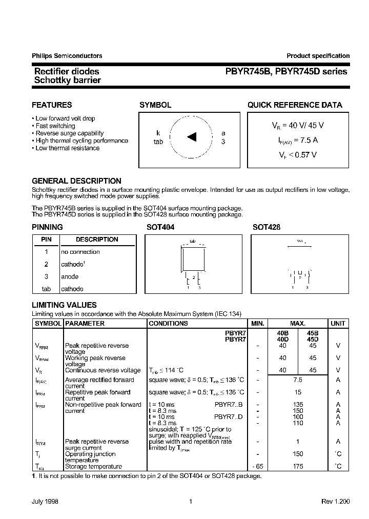 PBYR745B_694709.PDF Datasheet