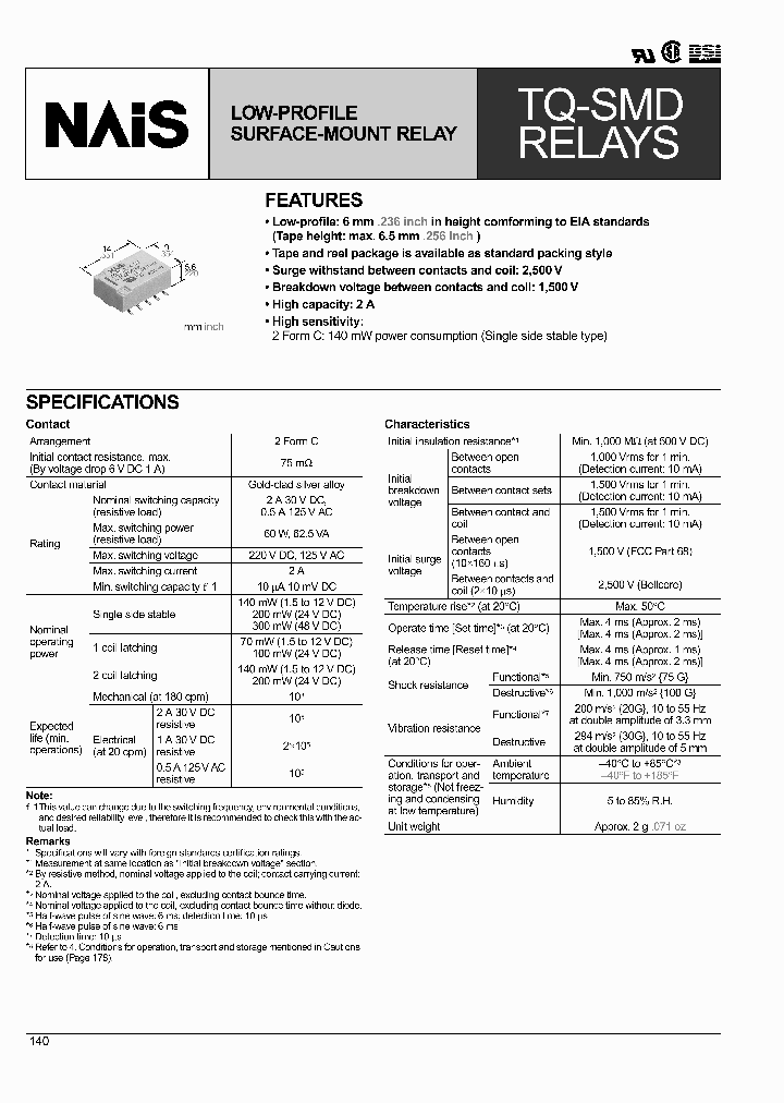 TQ2SA-L-15V-Z_413679.PDF Datasheet