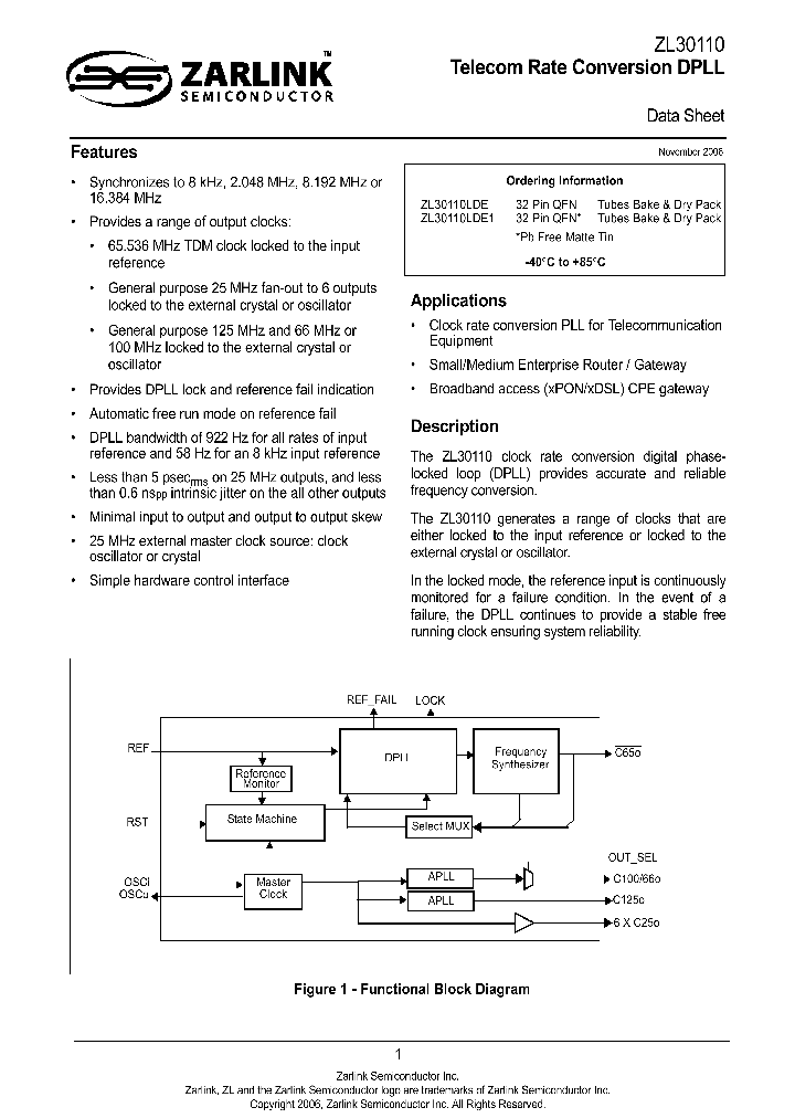 ZL30110LDE_735232.PDF Datasheet