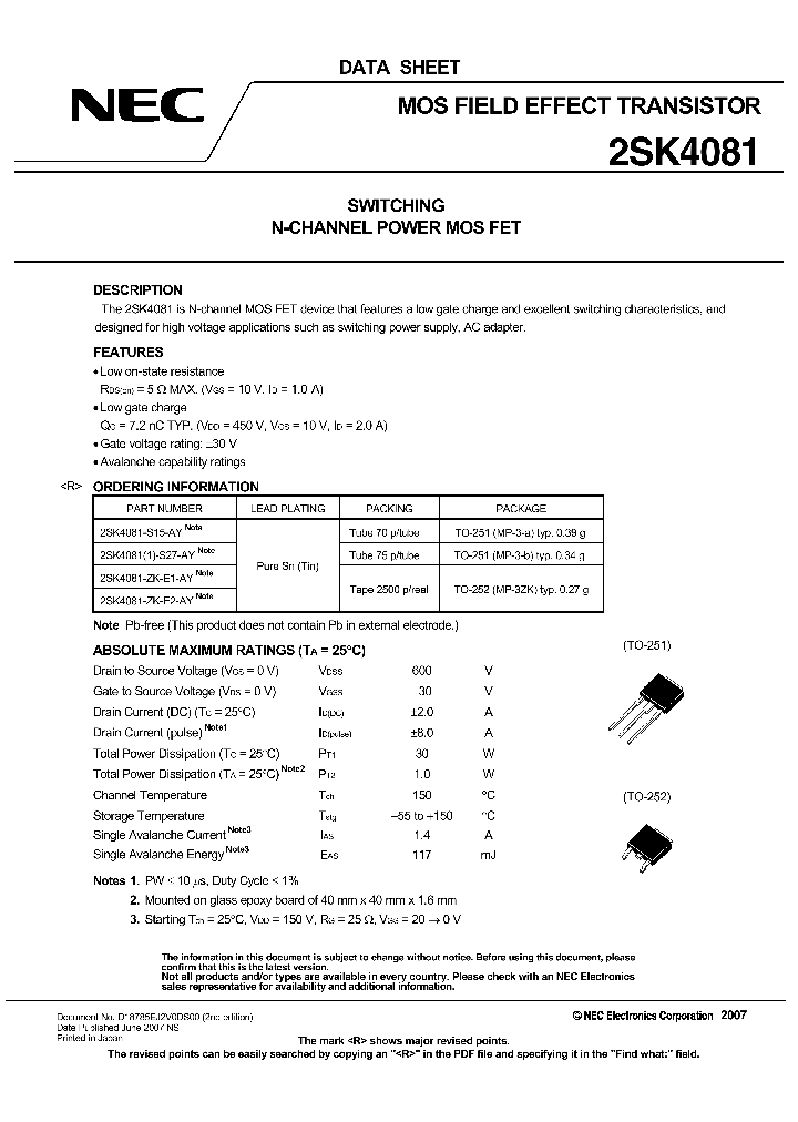 2SK4081-ZK-E1-AY_952857.PDF Datasheet