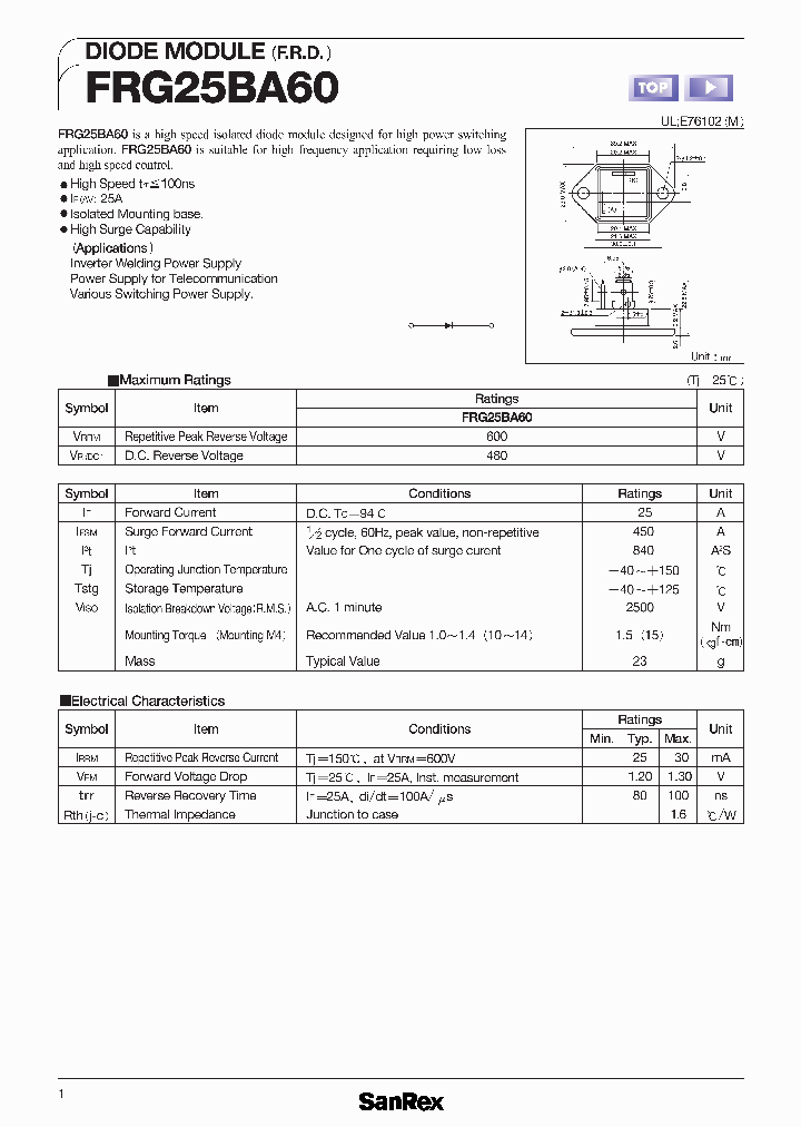 FRG25BA60_878652.PDF Datasheet