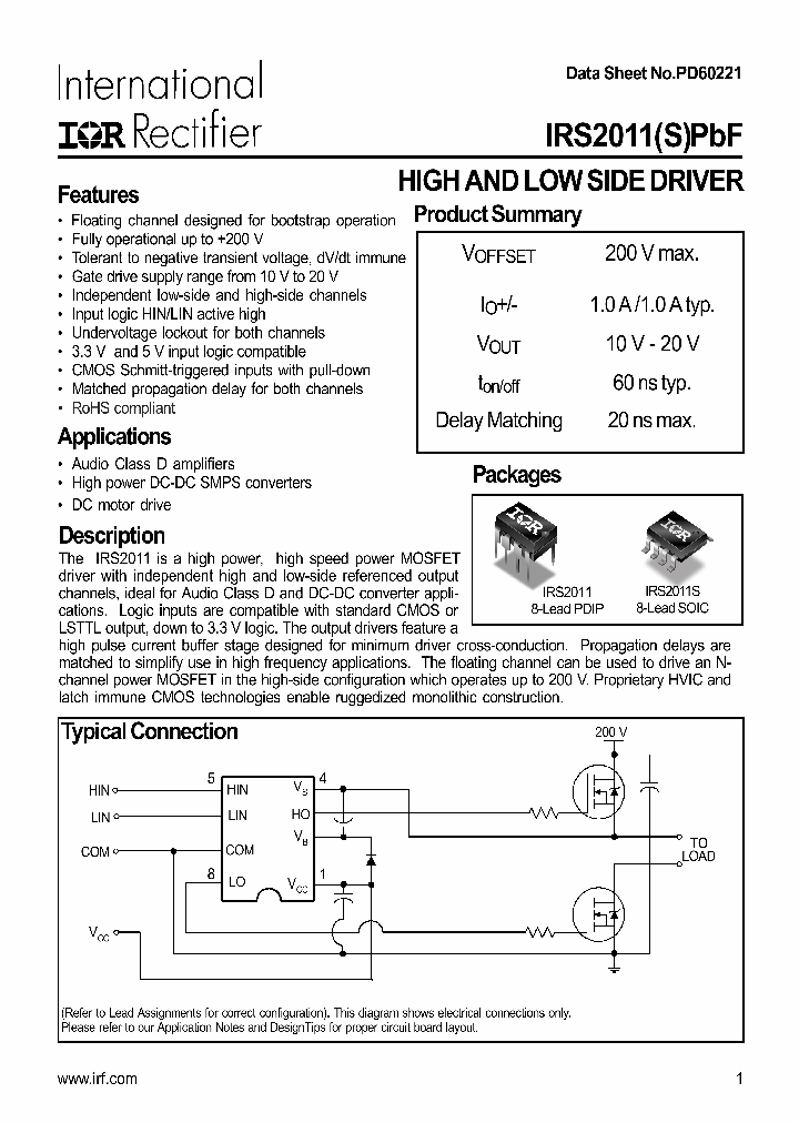 IRS2011PBF_714411.PDF Datasheet