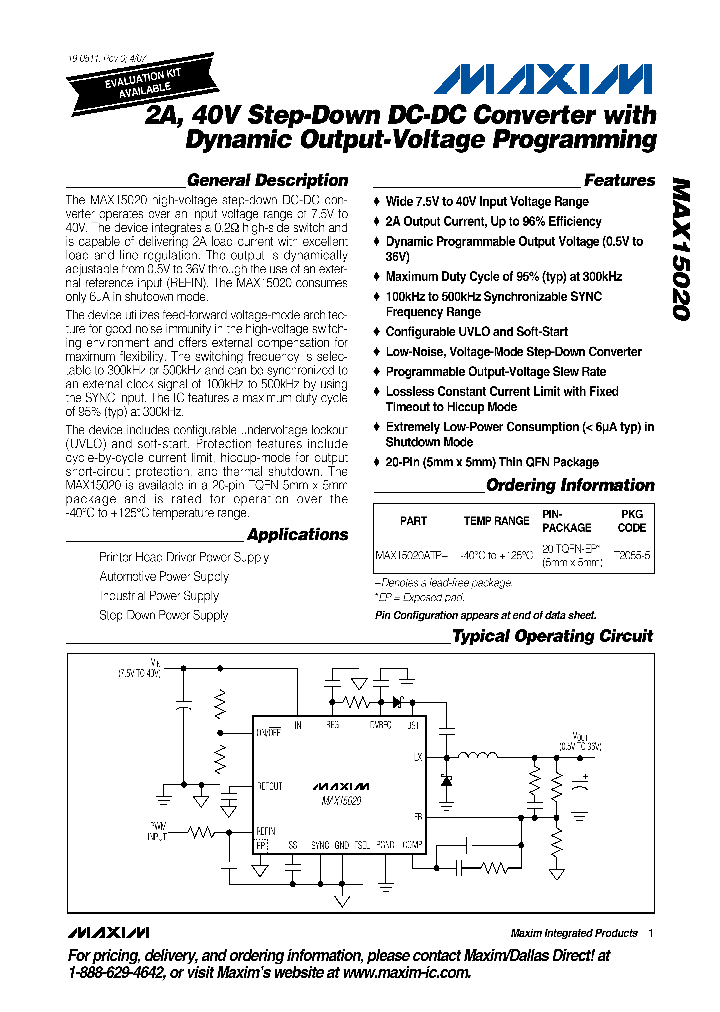 MAX15020_935184.PDF Datasheet