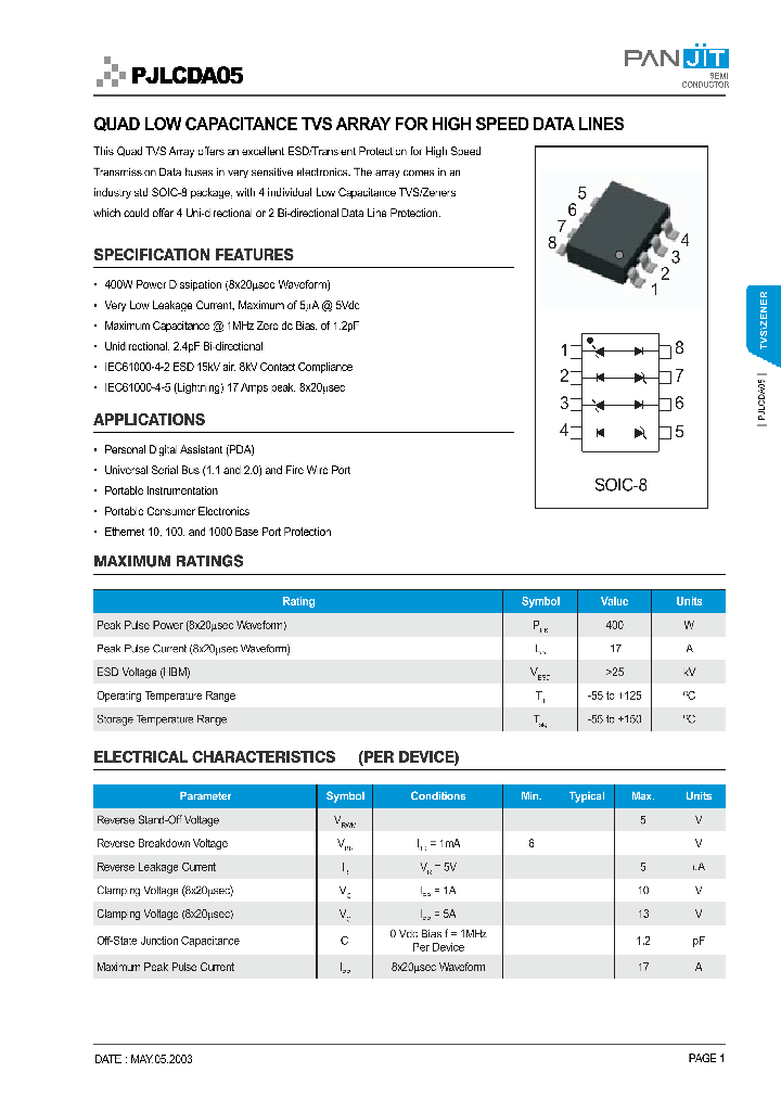 PJLCDA05_1018006.PDF Datasheet