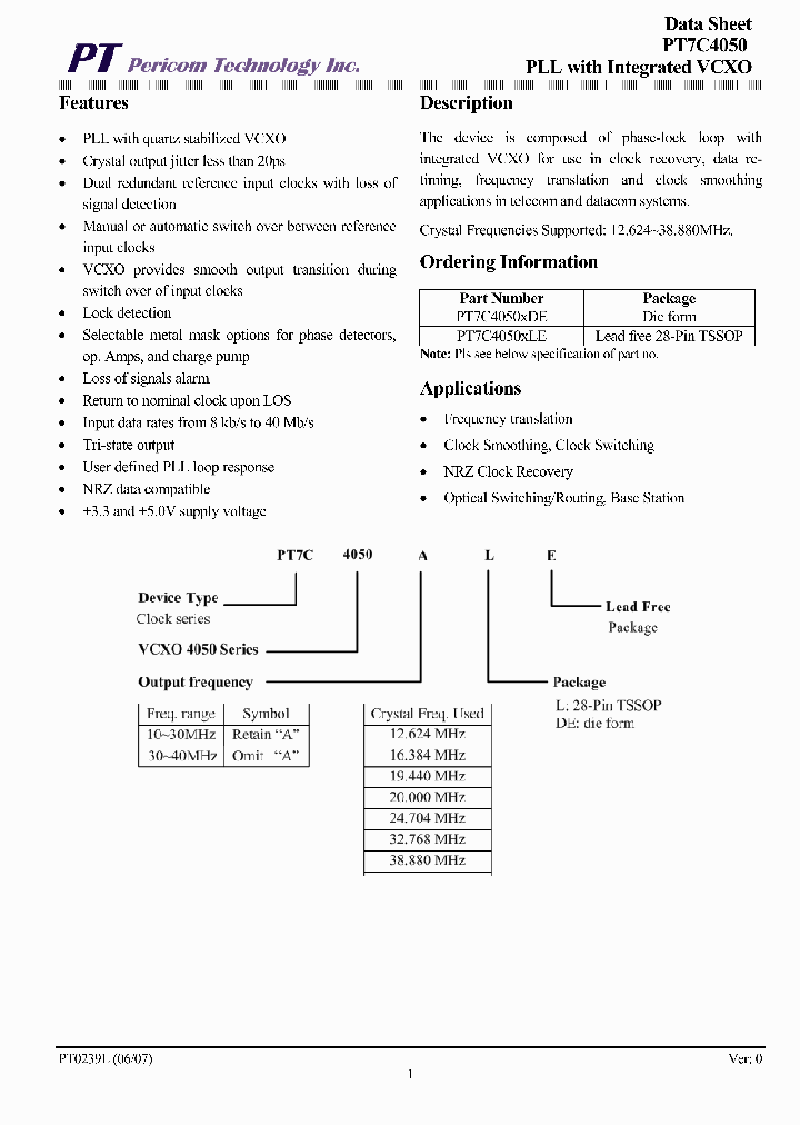 PT7C4050_1017499.PDF Datasheet