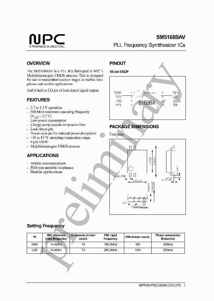 SM5168BAV_1013136.PDF Datasheet