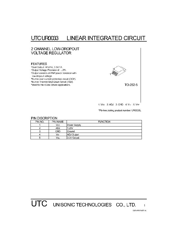 UTCUR0033_1012067.PDF Datasheet